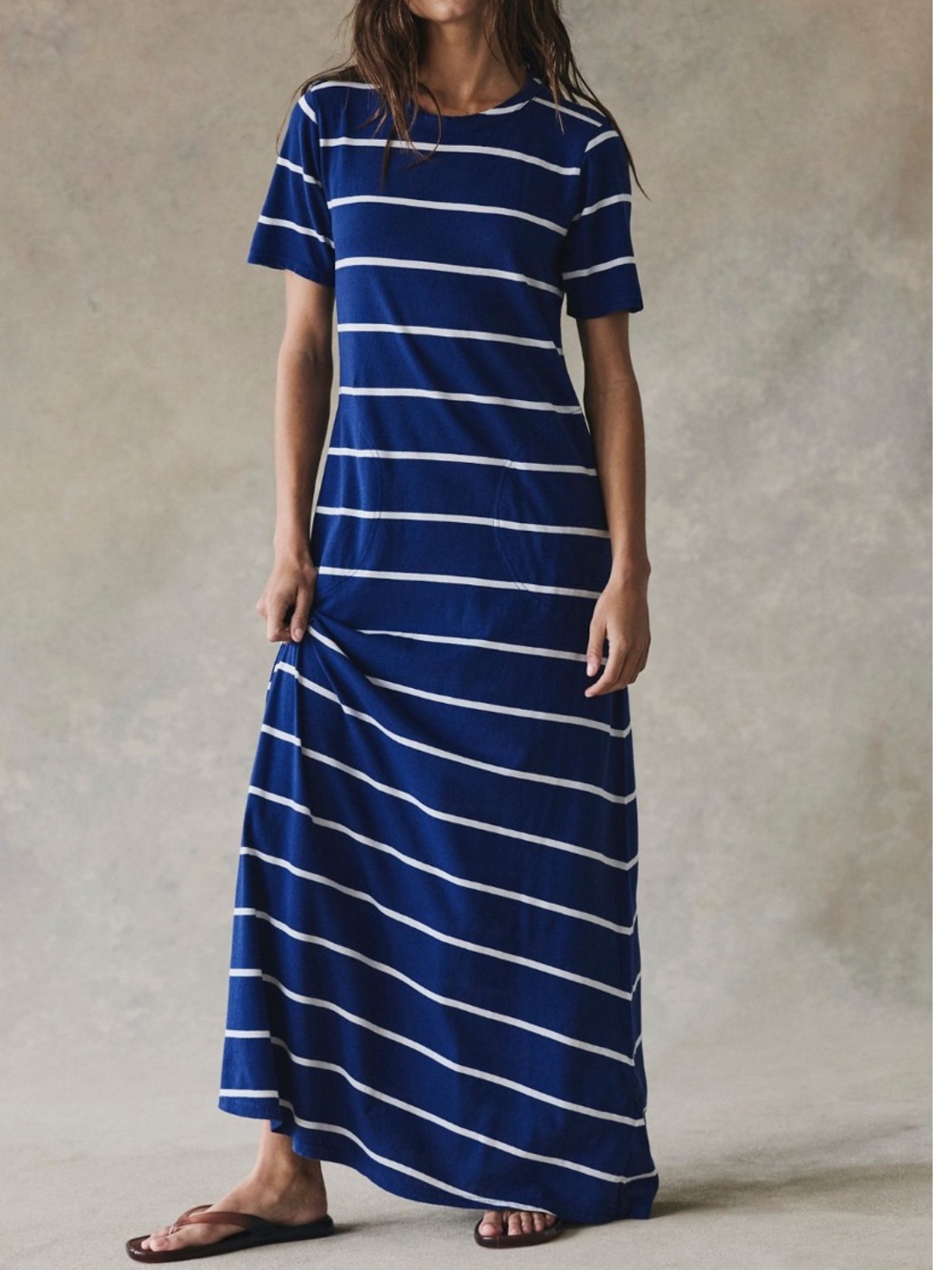 Free People Sleek and Striped Cotton-Jersey Maxi Dress